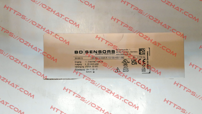 G-D025-R-1-5-100-H00-1-582 Bd Sensors