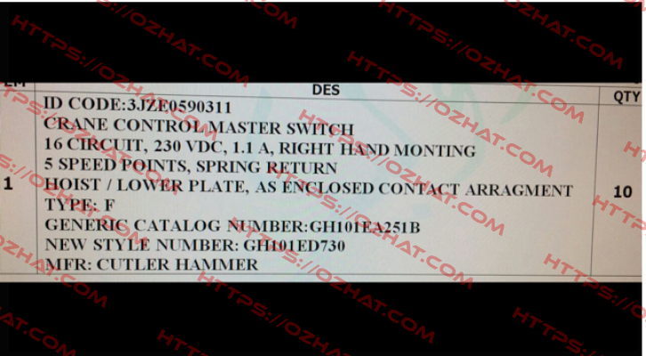 3JZE0590311  Cutler Hammer (Eaton)