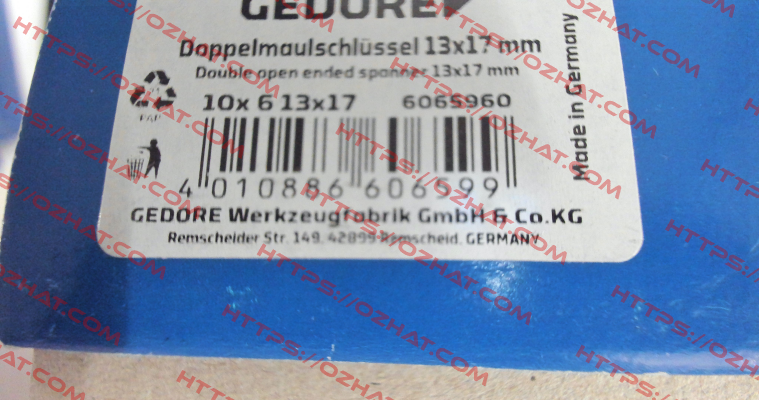 6065960 / 6 13X17 Gedore