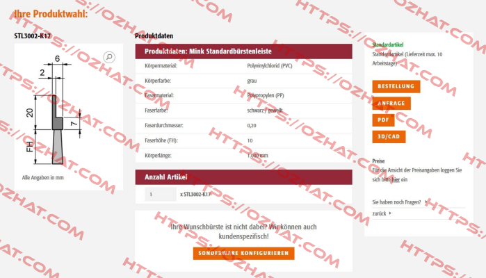 STL3002-K17 Mink Bürsten