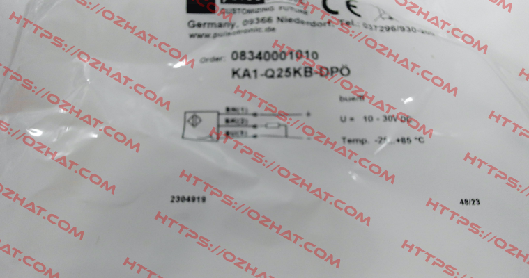 p/n: 08340001010, Type: KA1-Q25KB-DPÖ Pulsotronic