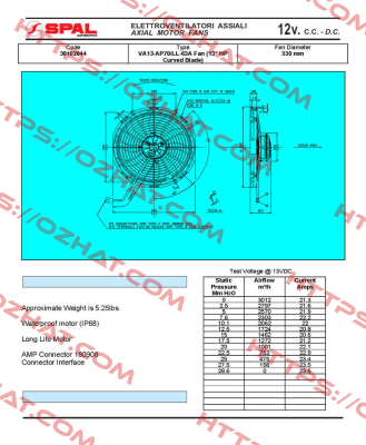 VA13-AP70/LL-63A D330 12V SPAL