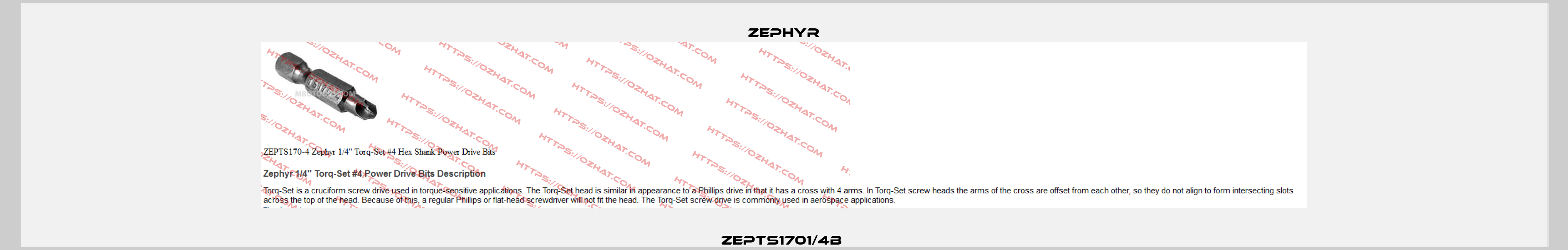 ZEPTS1701/4B  Zephyr