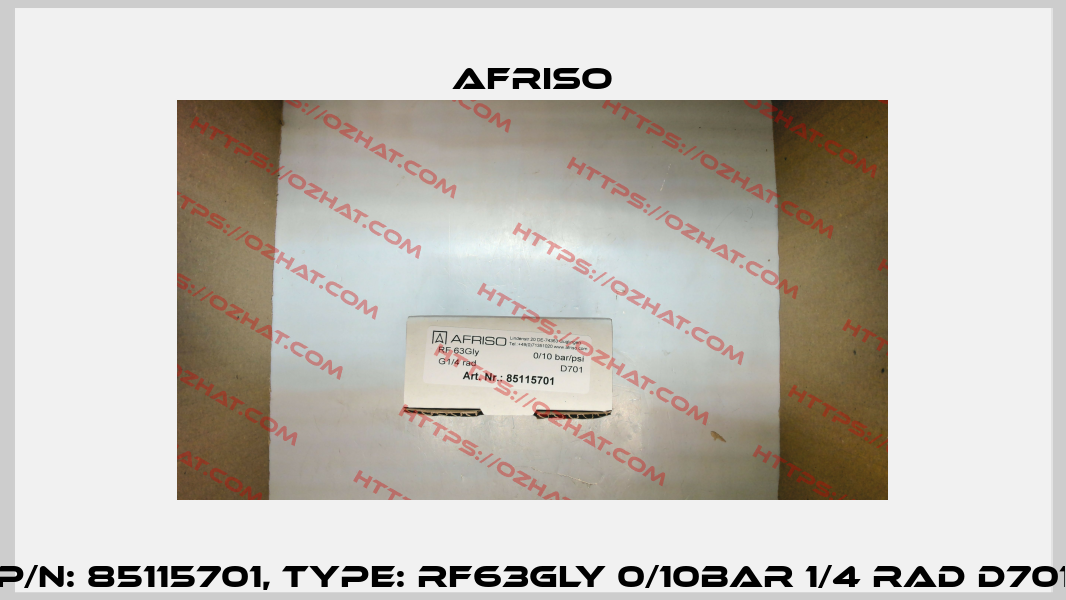 P/N: 85115701, Type: RF63Gly 0/10bar 1/4 rad D701 Afriso