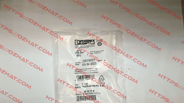 SACC-M12FS-4CON-PG 9-SH, ORDER NO: 1515170 Phoenix Contact