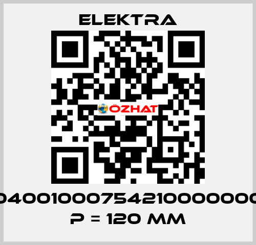 04001000754210000000 P = 120 mm ELEKTRA