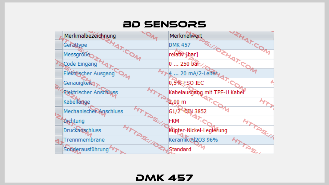 DMK 457 Bd Sensors