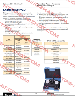 VGU/F.25/400.8.TS2.3  PN :20214139823 Olaer (Parker)