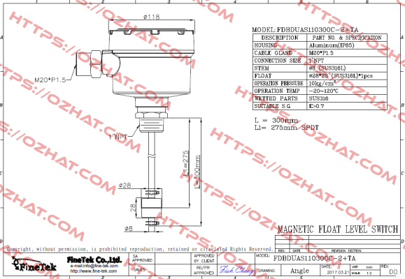 FDBDUAS110300C-2+TA Finetek