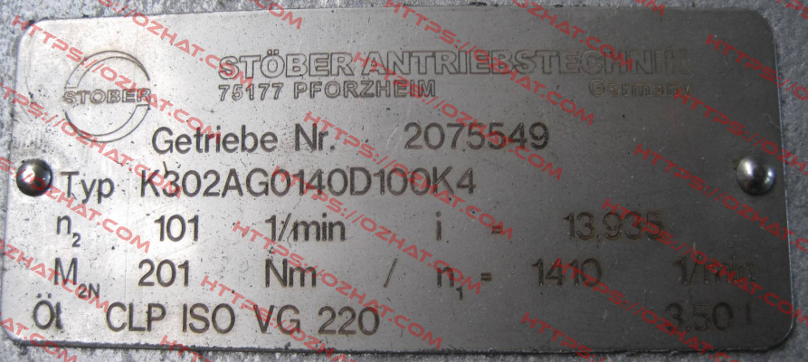 K302AG0140D100K4 Stober