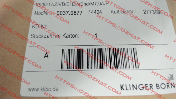 0037.0677 (K900) Klinger Born