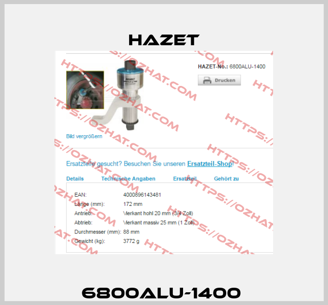 6800ALU-1400  Hazet