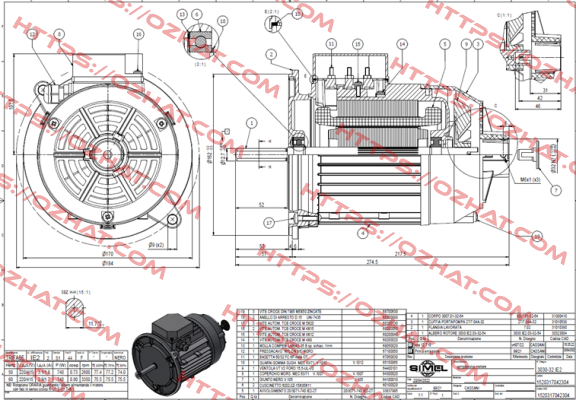 3030-32 IE2, 220-415V/50-60 Hz. Simel