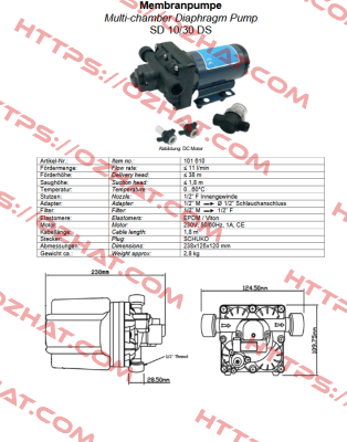 SD 10/30 DS / 101 610 Flojet Pump