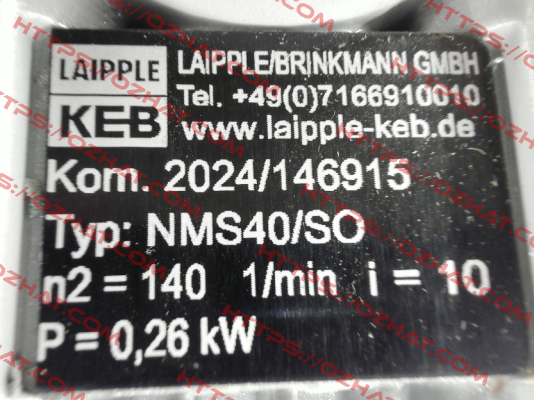 Typ NMS40HU-10/1-63L/4A-IE2-TB-ST05 LAIPPLE KEB