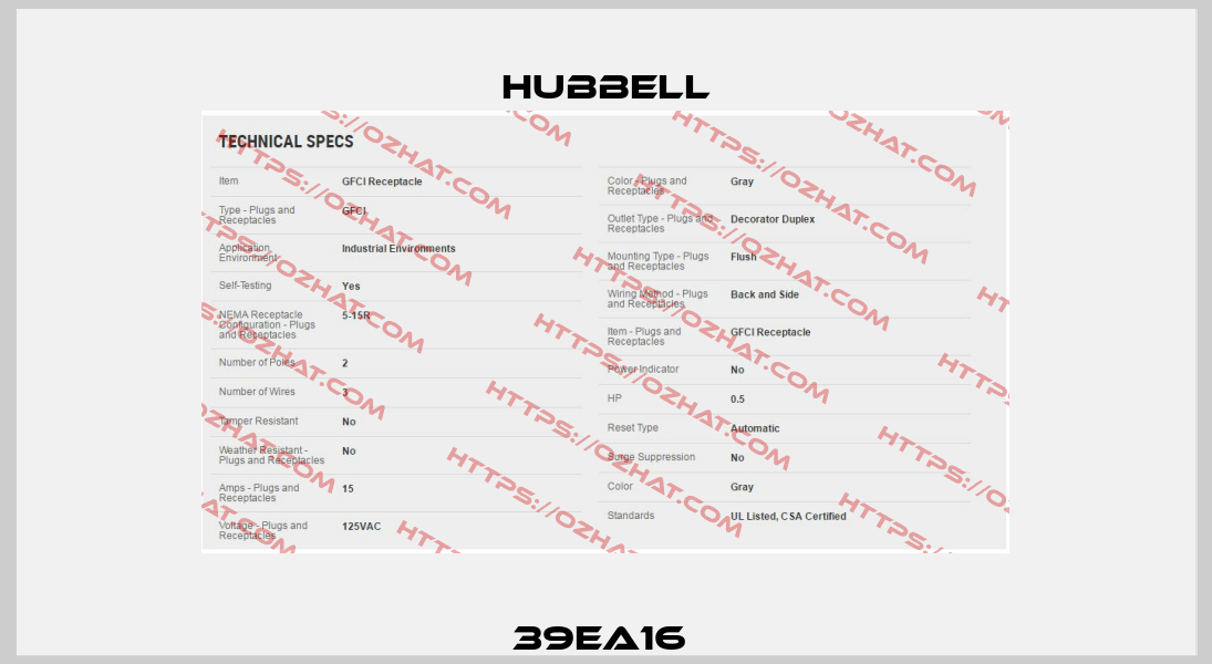 39EA16  Hubbell