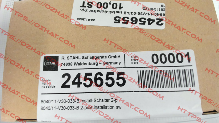 P/N: 245655, Type: 8040/11-V30-033-B Stahl