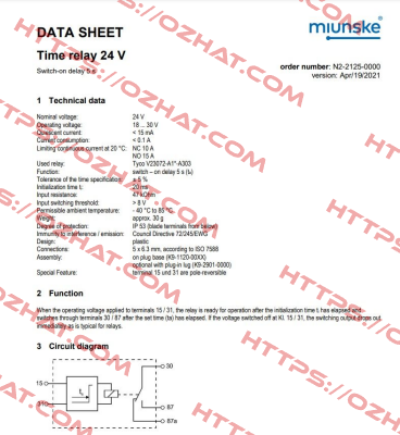 N2-2125-0000 / 5002915 Miunske