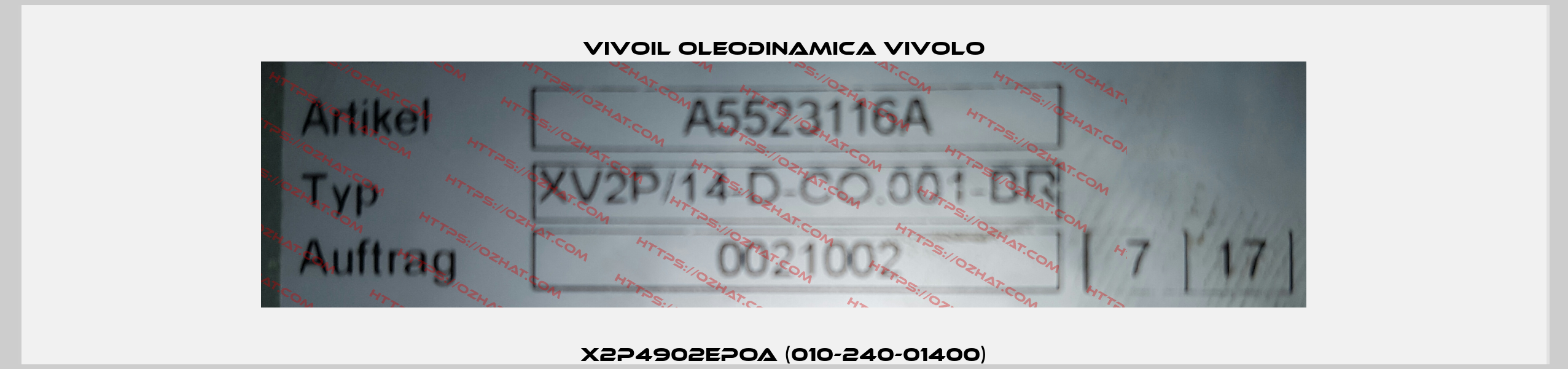 X2P4902EPOA (010-240-01400) Vivoil Oleodinamica Vivolo