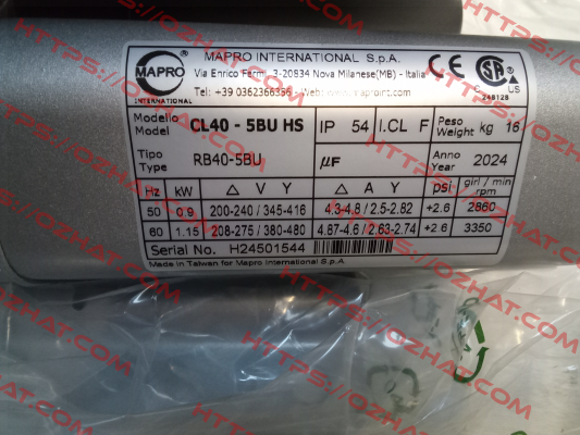 CL 40 HS kW0,9 MAPRO International