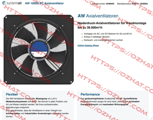 AW 1000D EC Axialventilator EBM Papst