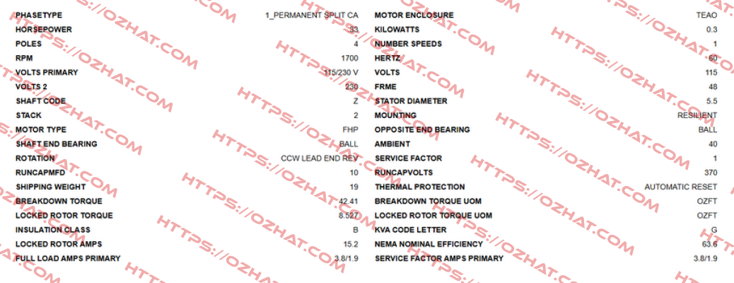 K55HXLKY-3773 Us Motor