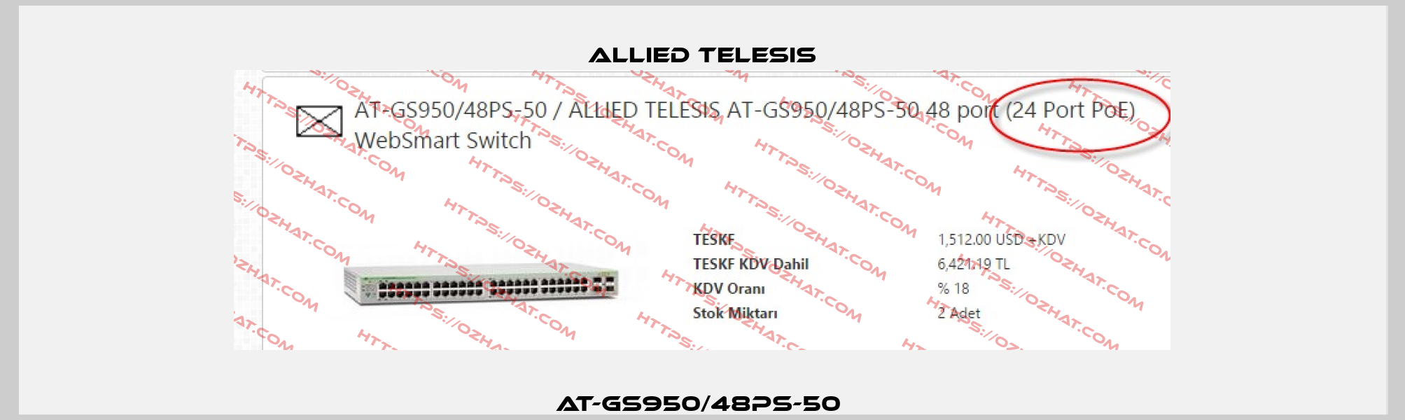 AT-GS950/48PS-50  Allied Telesis
