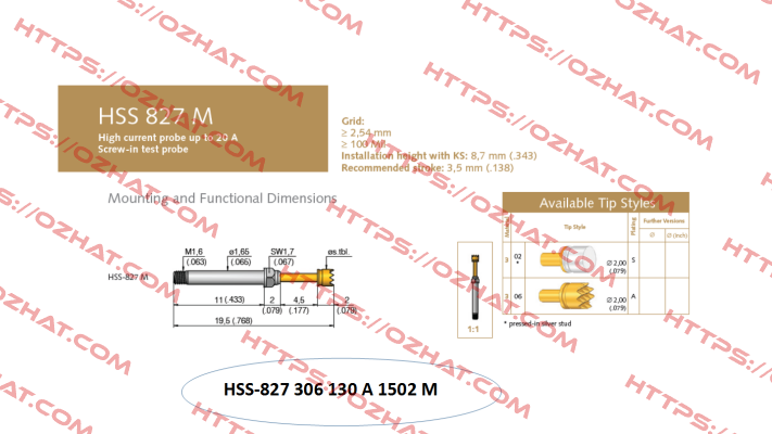 HSS-827 306 130 A 1502 M  Ingun