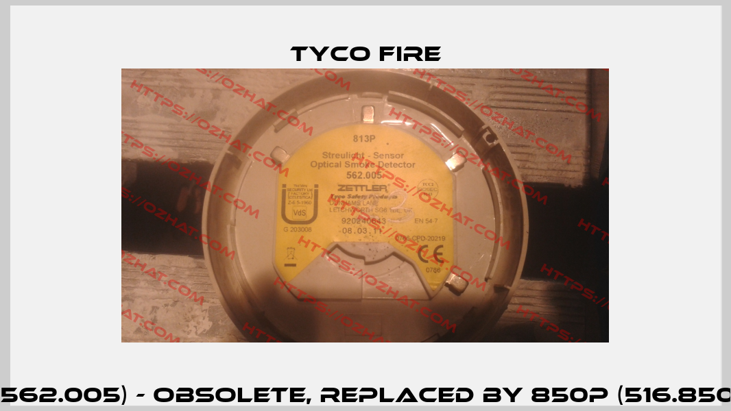813P (562.005) - obsolete, replaced by 850P (516.850.052)  Tyco Fire