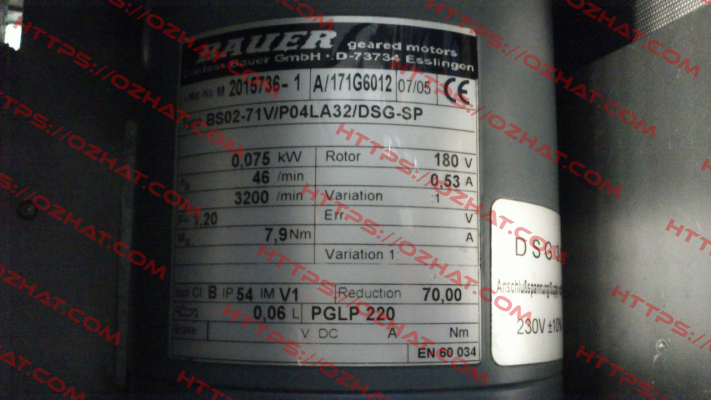 BS02-71 V/P04LA32/DSG-SP  Bauer