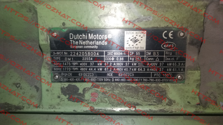 DM1 225S4 37kW 1475rpm obsolete, replaced by TCA225S4E3U46 1001  Marathon (Regal)