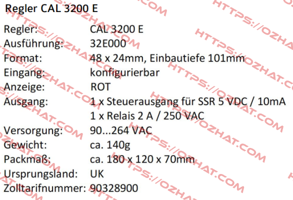 CAL32E000  Cal Controls