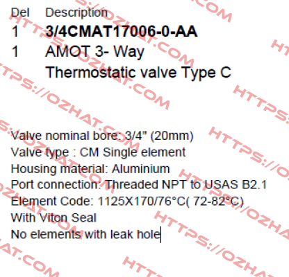 3/4CMAT17006-0-AA Amot