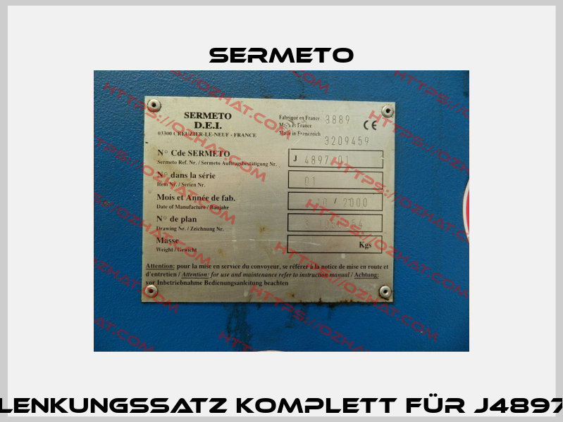 Umlenkungssatz komplett für J4897-01  Sermeto