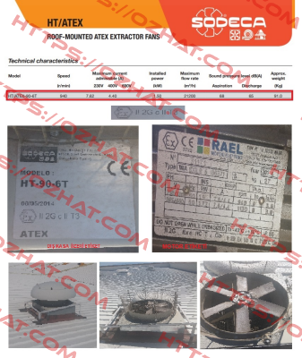 HT-90-6T/ATEX/EXII2G Ex-D Sodeca