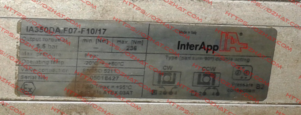 IA350DA F07-F10/17  obsolete/ replaced by IA350D.F07-F1017 InterApp