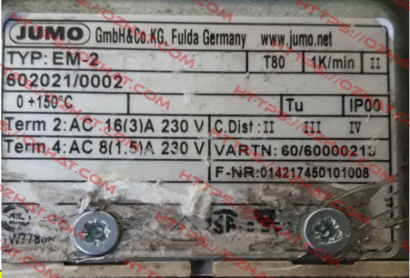 EM-2 same as 602021/0002-027-000-25-2000-40-10-00-00-000-00-6/000 Jumo