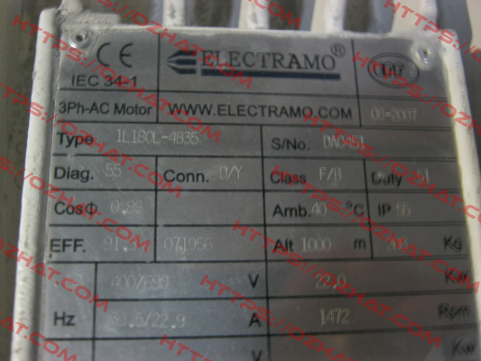 1L180L-4B35 obsolete, replaced by  YX3-180L-4  Electramo