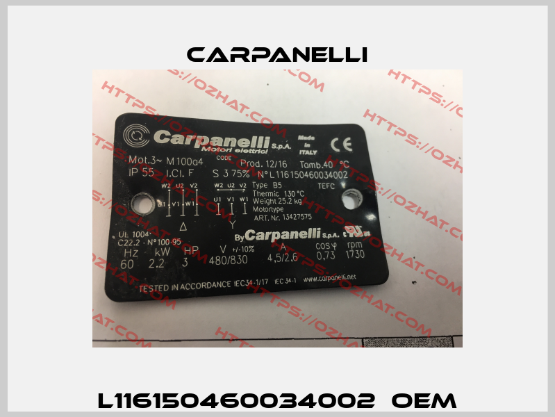 L116150460034002  OEM Carpanelli