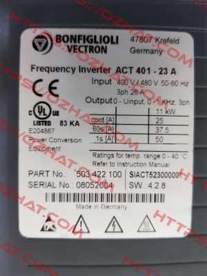 Type: ACT 401-23A Bonfiglioli