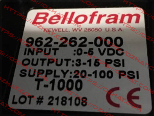 962-262-000 Bellofram