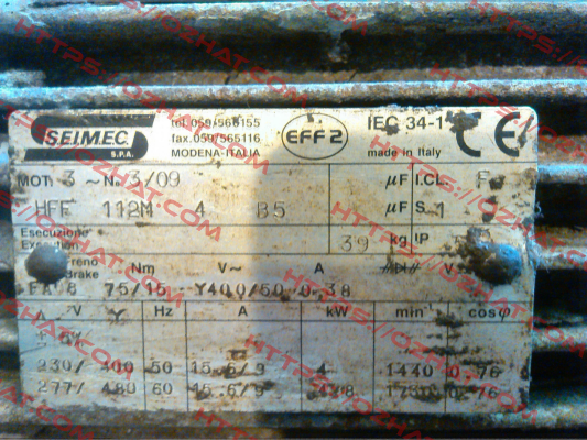 HFF90L4B5, replaced by HBF 90L 4 230.400-50 B5  Seimec (Rossi)