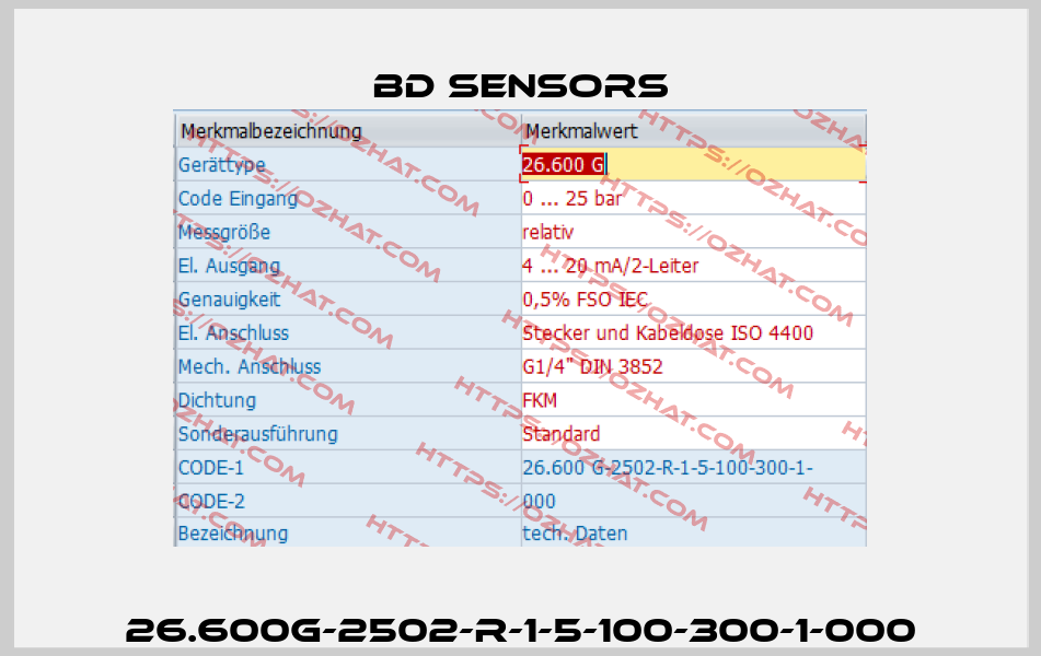 26.600G-2502-R-1-5-100-300-1-000 Bd Sensors