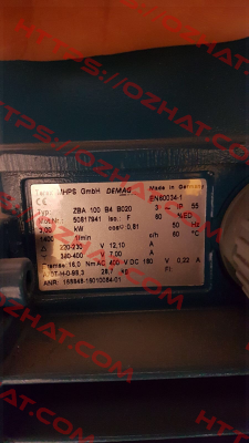 P/N: K0002074 Type: ZBA 100 B 4 B020 Demag