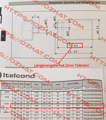 AYUX-HR 350V 4.700μF 20%(M) 76x143mm (660114)  Itelcond