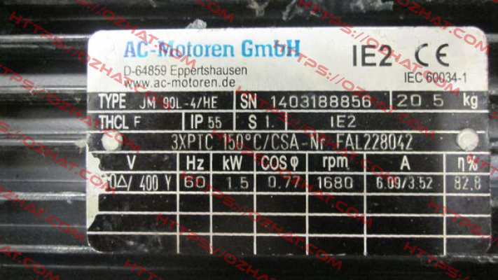 JM 90L-4/HE old code, new code FCA 90 L-4/HE AC Motoren