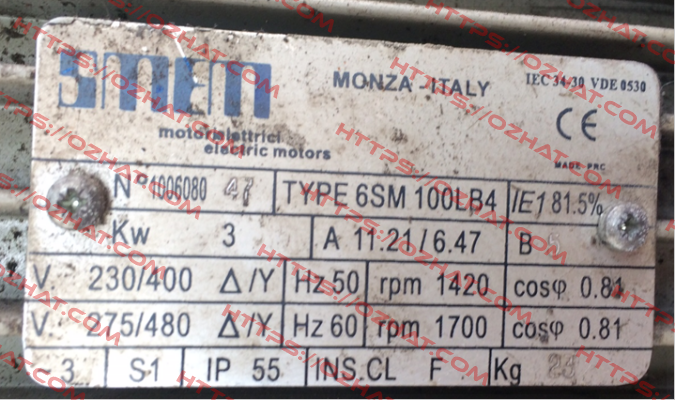 6SM 100LB4 obsolete, replaced by T3A100LB  Smem