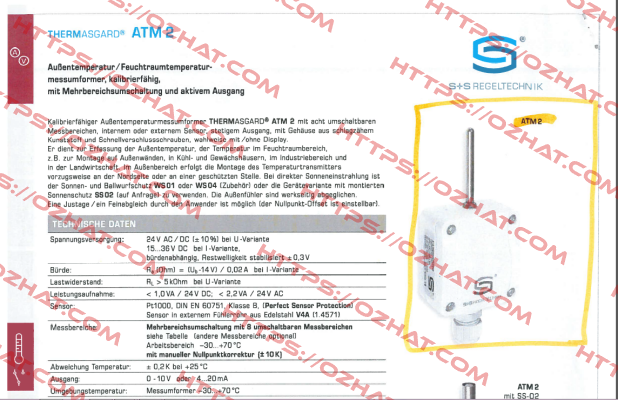 ATM2-U (p/n 1101-1141-0009-900) S+S REGELTECHNIK