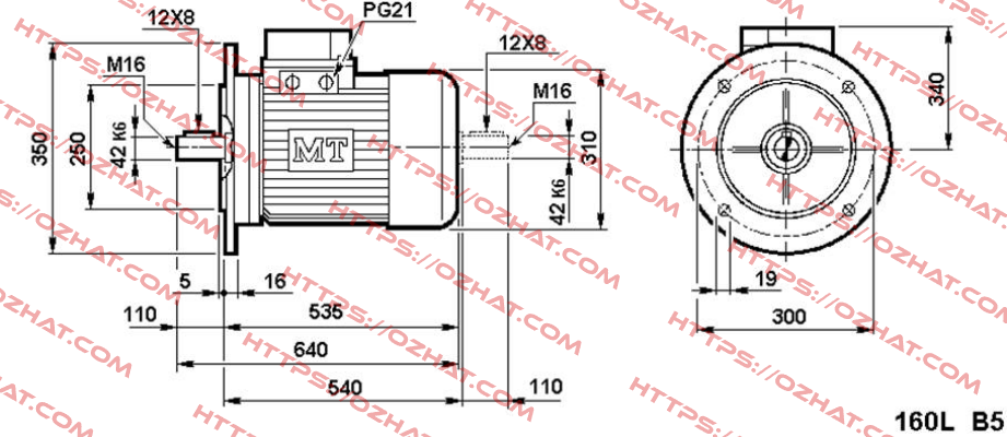 Typ DN 160 L-4/8 B3 Fimet