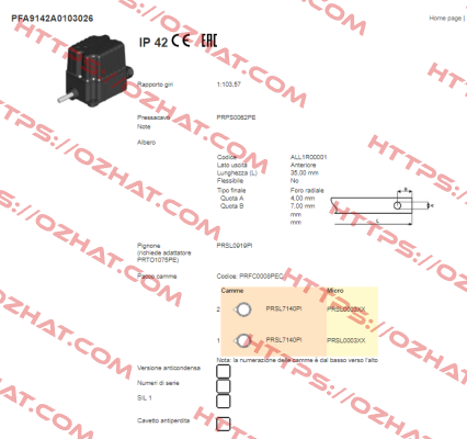 PFA9142A0103026  Ter Tecno Elettrica Ravasi
